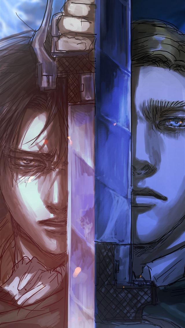 1284x2778 Shingeki No Kyojin Levi Erwin Smith Sword Artwork ... - attack on titan iPhone Wallpaper