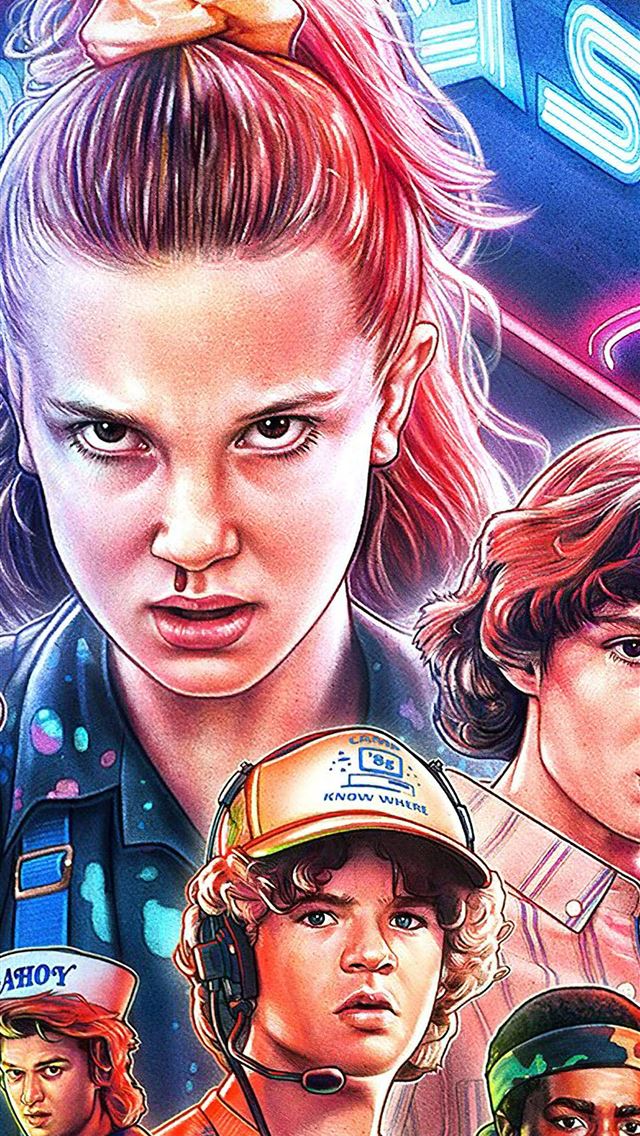 1284x2778 Stranger Things Season 3 Poster Characters 8K - stranger things iPhone Wallpaper
