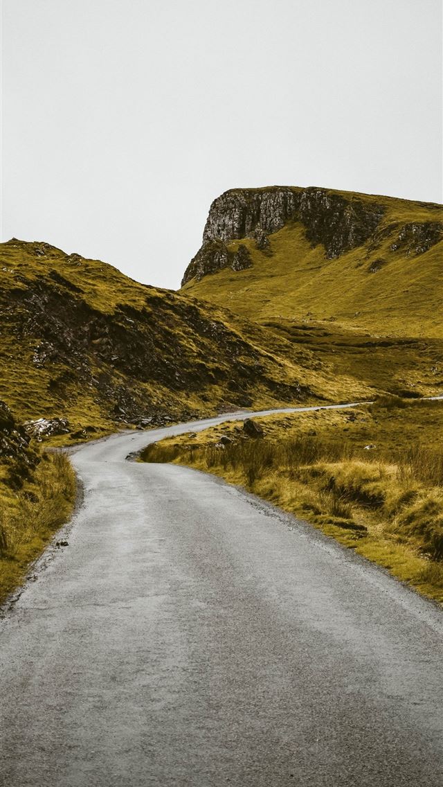 1284x2778 road through hills green landscape scotland lg v30... - scotland iPhone Wallpaper