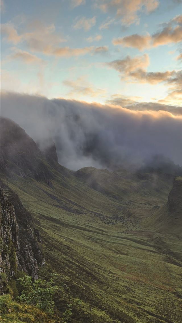 1284x2778 Isle Of Skye Scotland Clouds Sunset Hills Grass Ro... - scotland iPhone Wallpaper