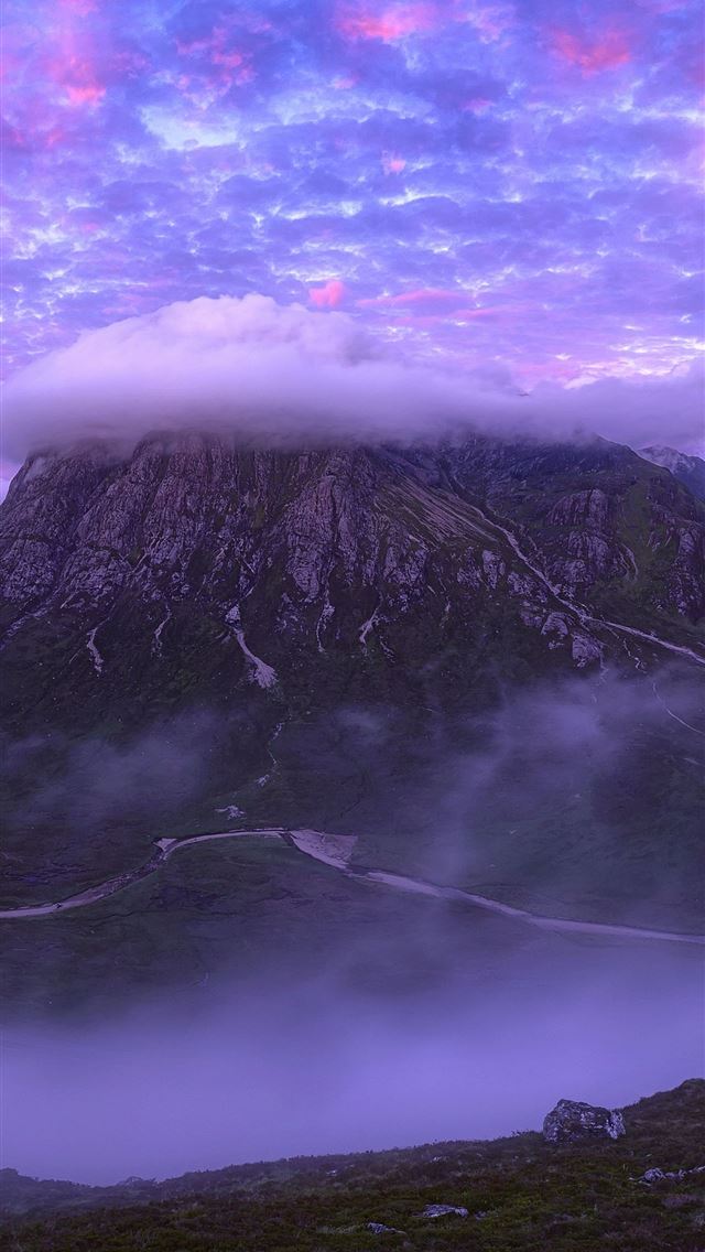 1284x2778 mountains clouds peak scotland pink samsung galaxy... - scotland iPhone Wallpaper