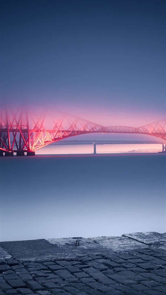 1284x2778 forth rail bridge minimal night glow scotland sams... - scotland iPhone Wallpaper