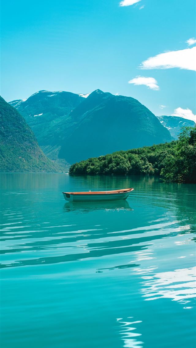 1284x2778 boat mountains lake water horizon samsung galaxy s... - lake iPhone Wallpaper