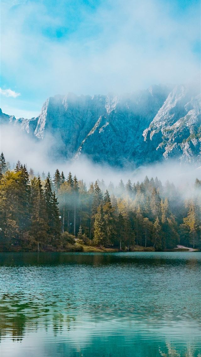 1284x2778 Morning In Mountains Lake 4k Sony Xperia X XZ Z5 P... - lake iPhone Wallpaper