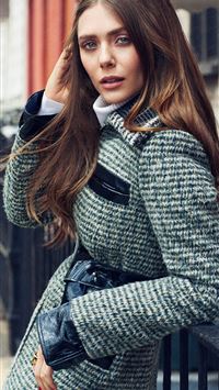  women Elizabeth Olsen looking at viewer coats vfg... wallpaper