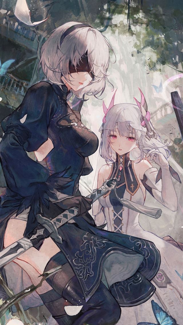 1284x2778  Video Game Art Nier Automata YoRHa 2B Punishing G... - nier automata iPhone Wallpaper