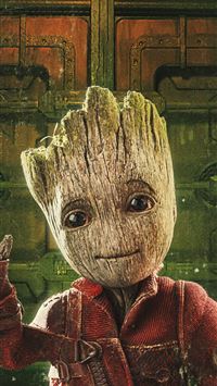 Baby Groot Minimal Art 4k Cave wallpaper