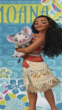 Disney Moana Floral 100 Cotton Beach Towel wallpaper