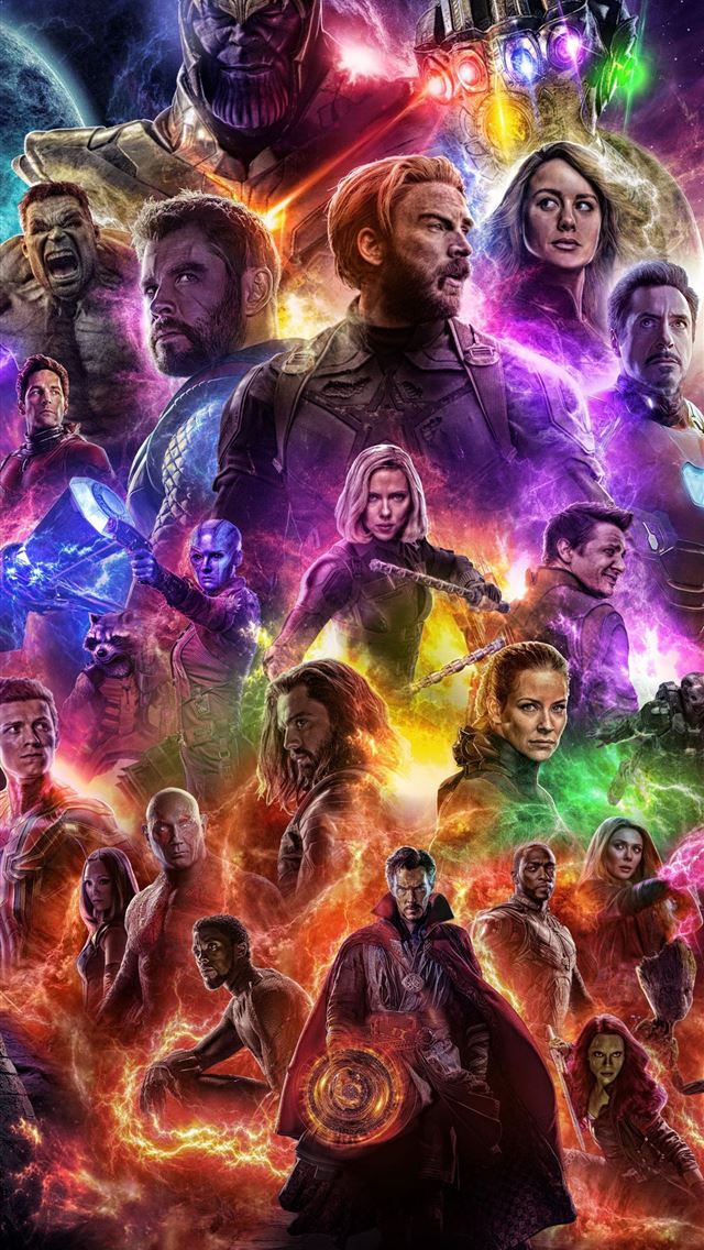 1284x2778 Avengers End Game Thanos with all stones vs superh... - thanos iPhone Wallpaper