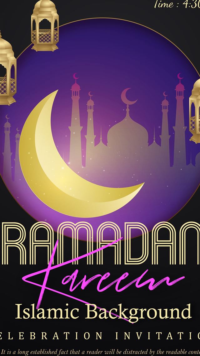1284x2778 Ramadan Kareem Poster with City Silhouette in Fram... - ramadan iPhone Wallpaper