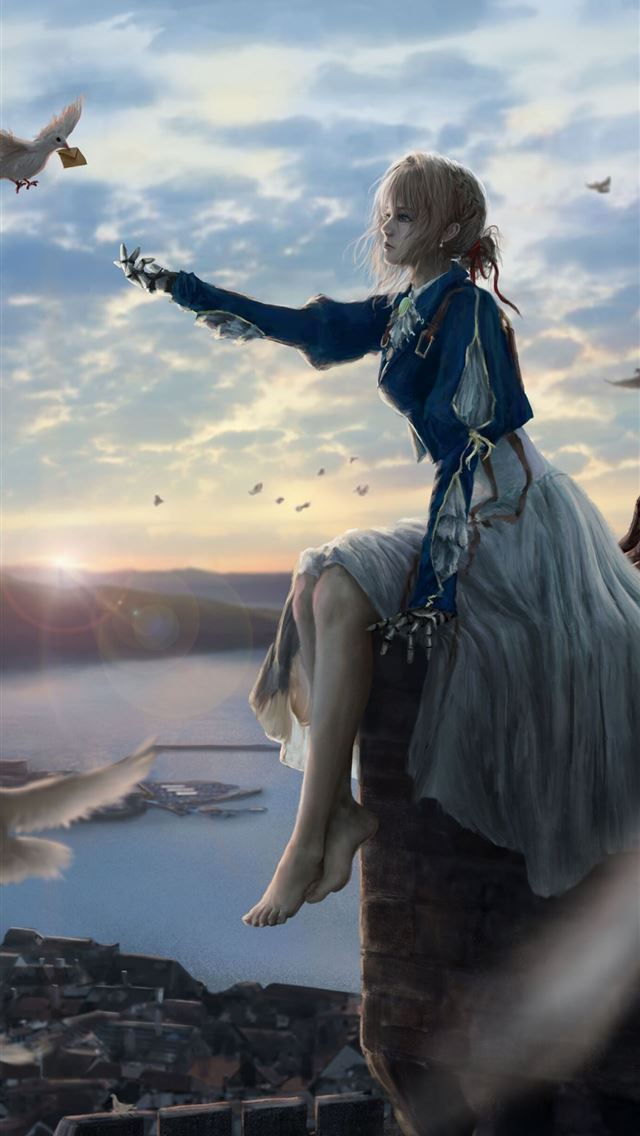 1284x2778 Violet Evergarden Getting Message Samsung Galaxy N... - violet evergarden iPhone Wallpaper