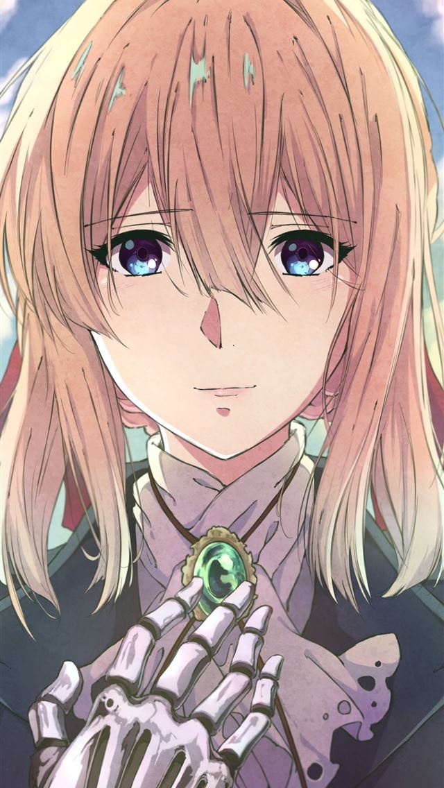 1284x2778 Violet Evergarden Happy Face Mechanical Arm Blonde... - violet evergarden iPhone Wallpaper