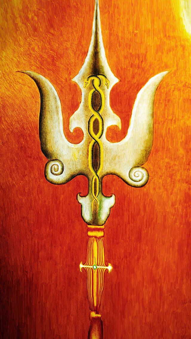 640x1136  religious Hinduism Trishul Shiva's Trident Shiva ... -  iPhone Wallpaper