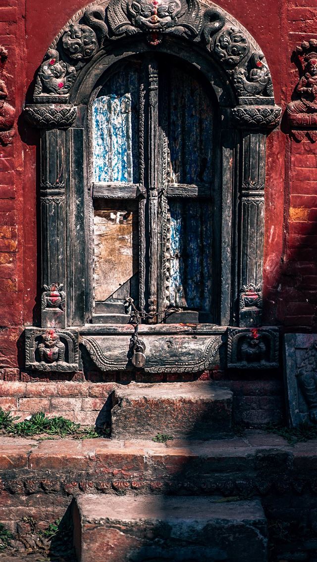 1284x2778 ID 272026 a old window surrounded by an ornate sto... - hindu iPhone Wallpaper