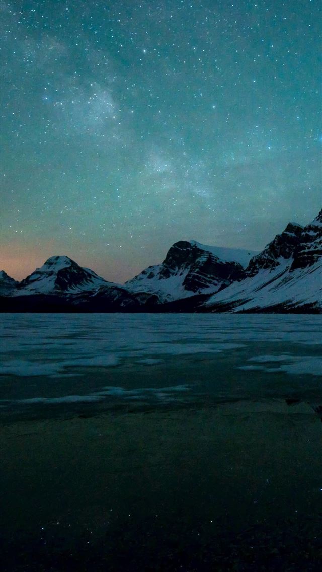1125x2436 Milky Way Over Bow Lake Alberta Canada Banff Natio... - banff national park iPhone Wallpaper