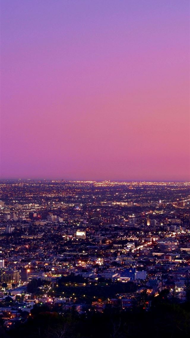 1284x2778 Los Angeles at Night Pink Sky Sony Xperia X XZ Z5 ... - los angeles iPhone Wallpaper