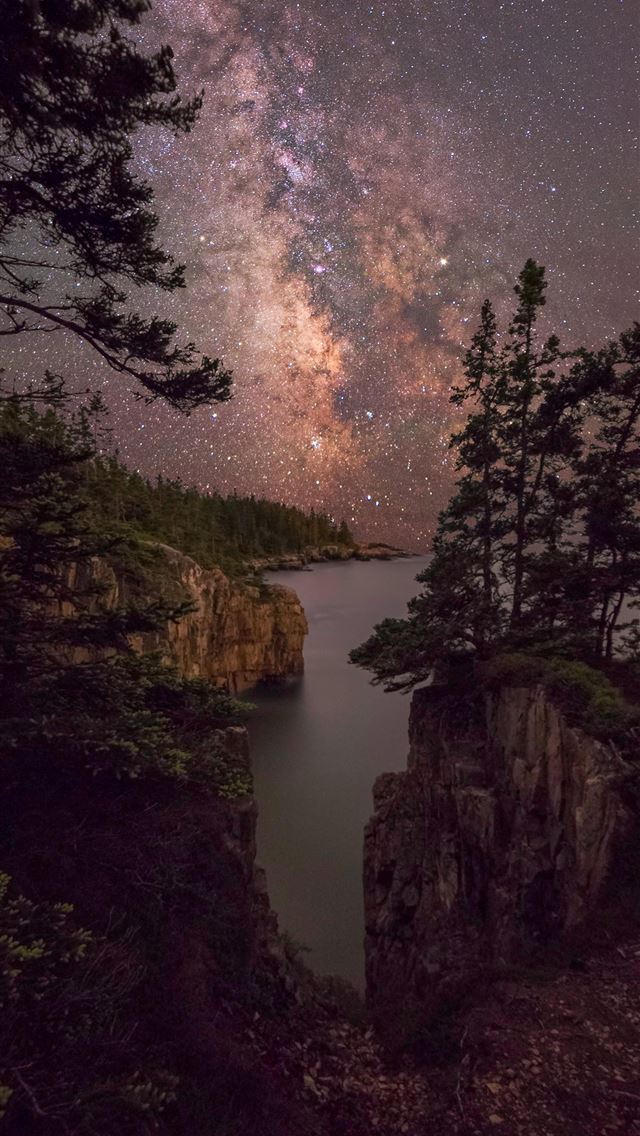 1284x2778 Milky Way rising over the Atlantic seen from the S... - acadia national park iPhone Wallpaper