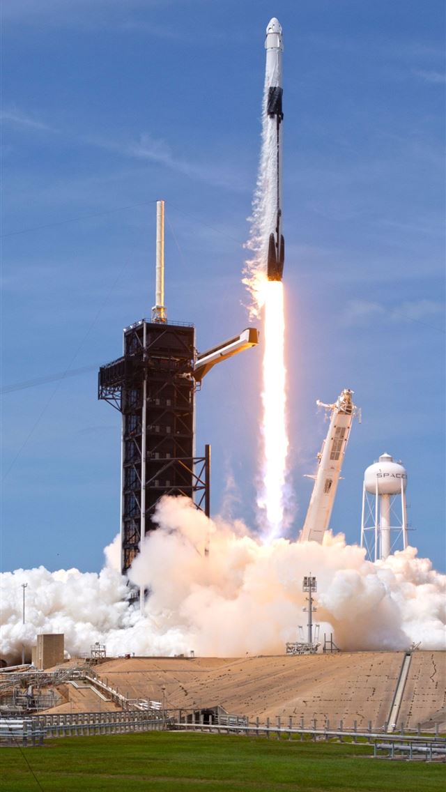 1284x2778 Falcon 9 rocket on the Demo 2 mission Spacex phone - spacex iPhone Wallpaper