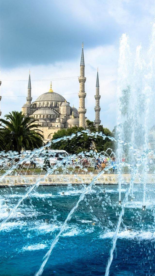 1284x2778 Sultan Ahmed Istanbul Mosque Water Clouds for Sams... - istanbul iPhone Wallpaper
