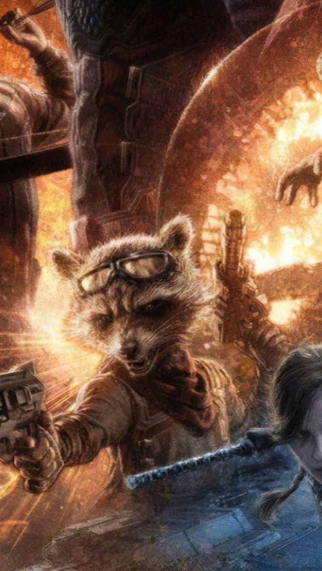 1284x2778 Avengers Endgame Black Widow Rocket Raccoon Hulk 4... - rocket raccoon iPhone Wallpaper
