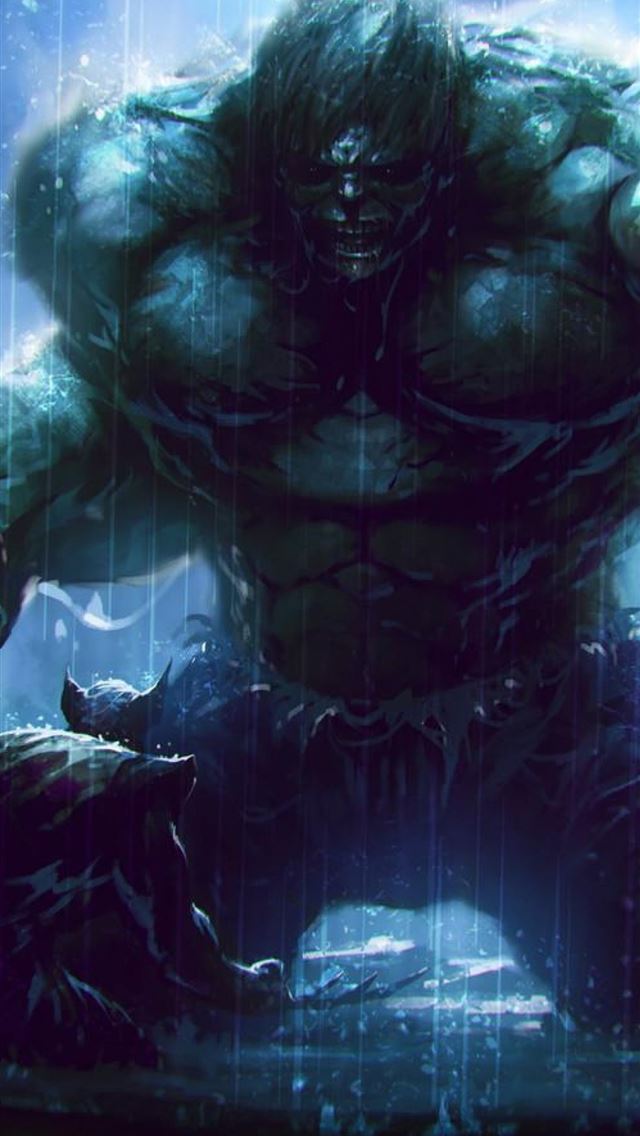 1125x2436 Incredible Hulk Raining Artwork for Google Nexus 1... - incredible hulk iPhone Wallpaper