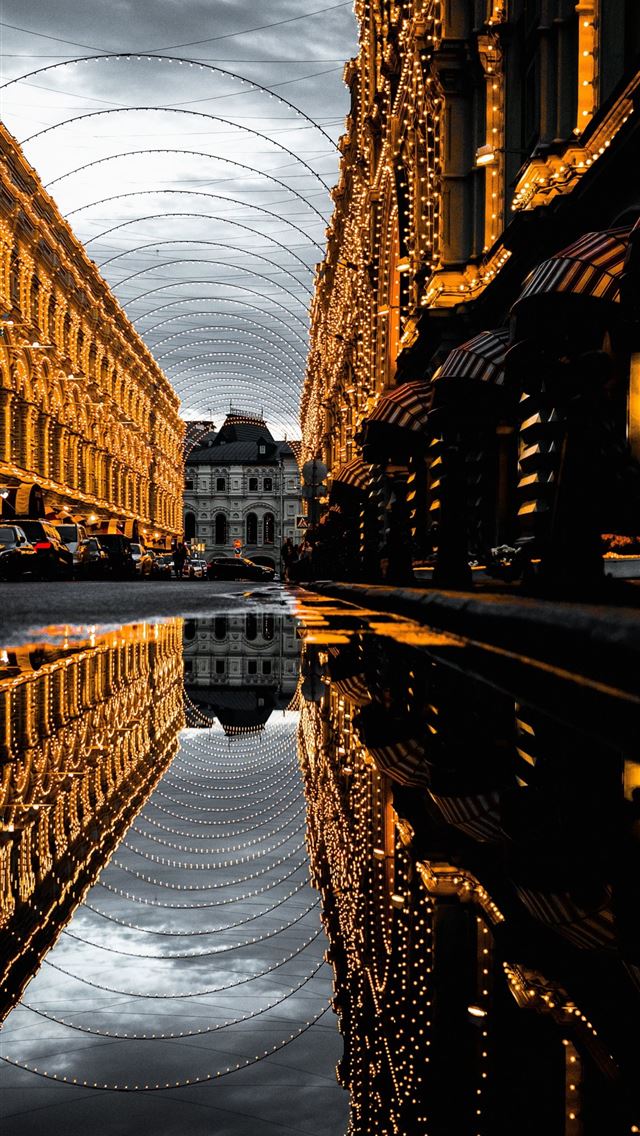 1284x2778 moscow street reflections decoration samsung galax... - moscow iPhone Wallpaper