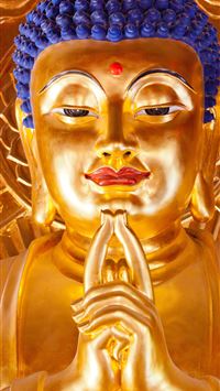 buddha statue gold buddhism hd background iPhone wallpaper