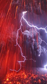 Volcano Lightning Top Free Volcano Lightning Backg... wallpaper