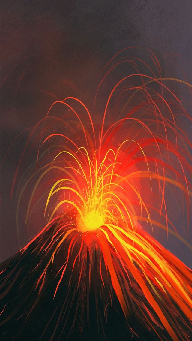 1284x2778 volcano eruption art samsung galaxy s4 s5 note son... - volcano iPhone Wallpaper