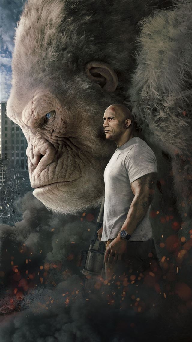 1284x2778 rampage 2018 movie gorilla poster samsung galaxy s... - gorilla iPhone Wallpaper