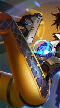 Overwatch Tracer Bodysuit Guns for Samsung Galaxy ... wallpaper