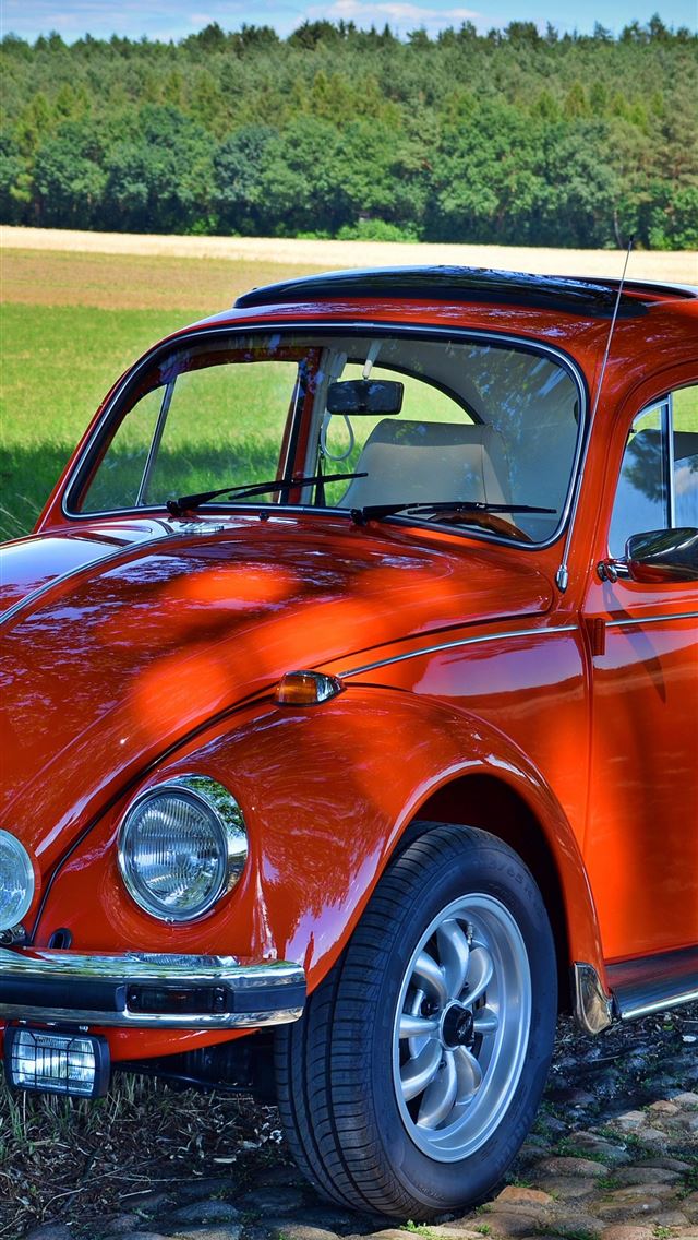1284x2778 Volkswagen Beetle red classic car Samsung Galaxy S... - volkswagen beetle iPhone Wallpaper