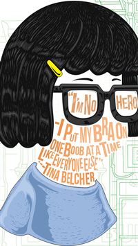 Tina Belcher Famous Hair Lines print typography an... iPhone wallpaper