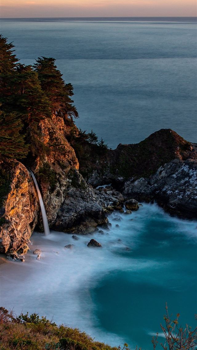 1284x2778 bay rocks waterfall nature samsung galaxy s8 samsu... - bay iPhone Wallpaper