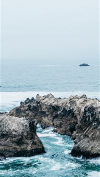 ocean bay shore rocks surf bodega bay california h... wallpaper
