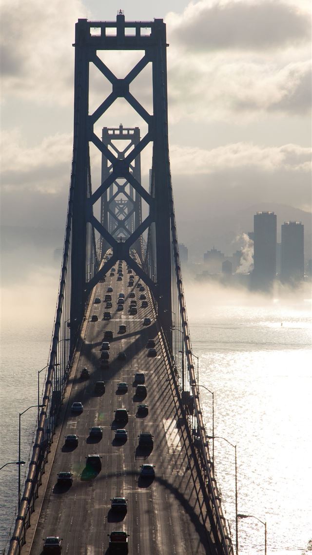 1284x2778 bridge Traffic Clouds Bay San Francisco USA Portra... - bay iPhone Wallpaper