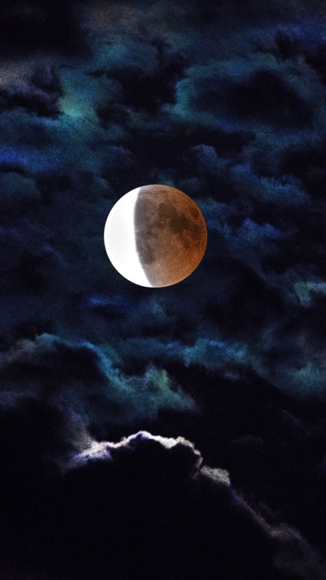 1284x2778 Eclipse blood moon dark clouds 4К Sony Xperia Z5 ... - eclipse iPhone Wallpaper