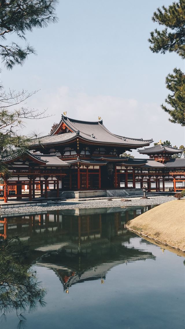 1284x2778  Japan temple lake Byodo In Temple Buddhism reflec... - temple iPhone Wallpaper