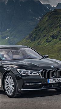 Bmw 7 Series Black Front View Mountain Cars for Go... wallpaper