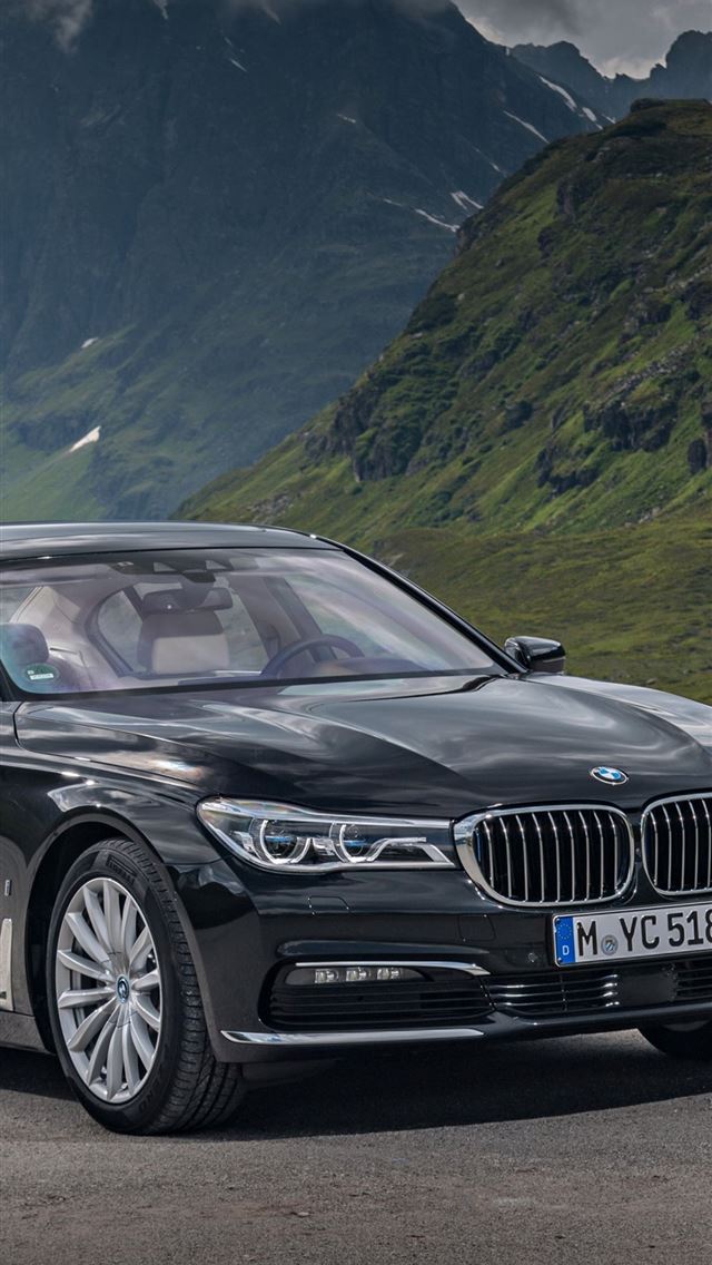 1125x2436 Bmw 7 Series Black Front View Mountain Cars for Go... - bmw 7 series iPhone Wallpaper