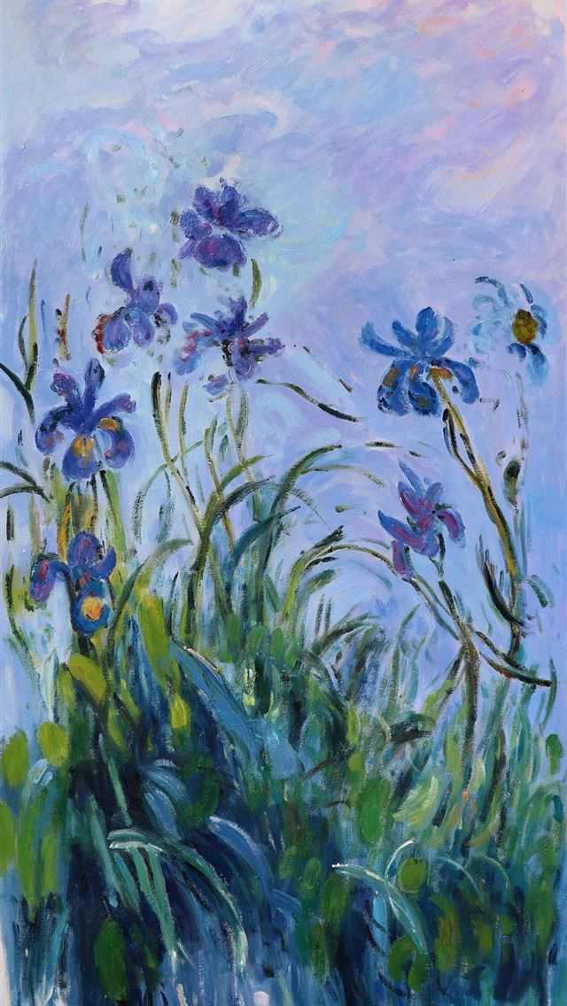 1284x2778 Lilac Irises Claude Monet hand painted oil paintin... - claude monet iPhone Wallpaper