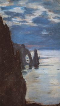 Claude Monet picture Etretat the Needle Rock and P... wallpaper