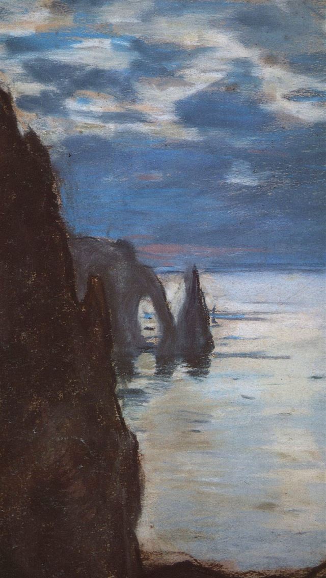 1125x2436 Claude Monet picture Etretat the Needle Rock and P... - claude monet iPhone Wallpaper