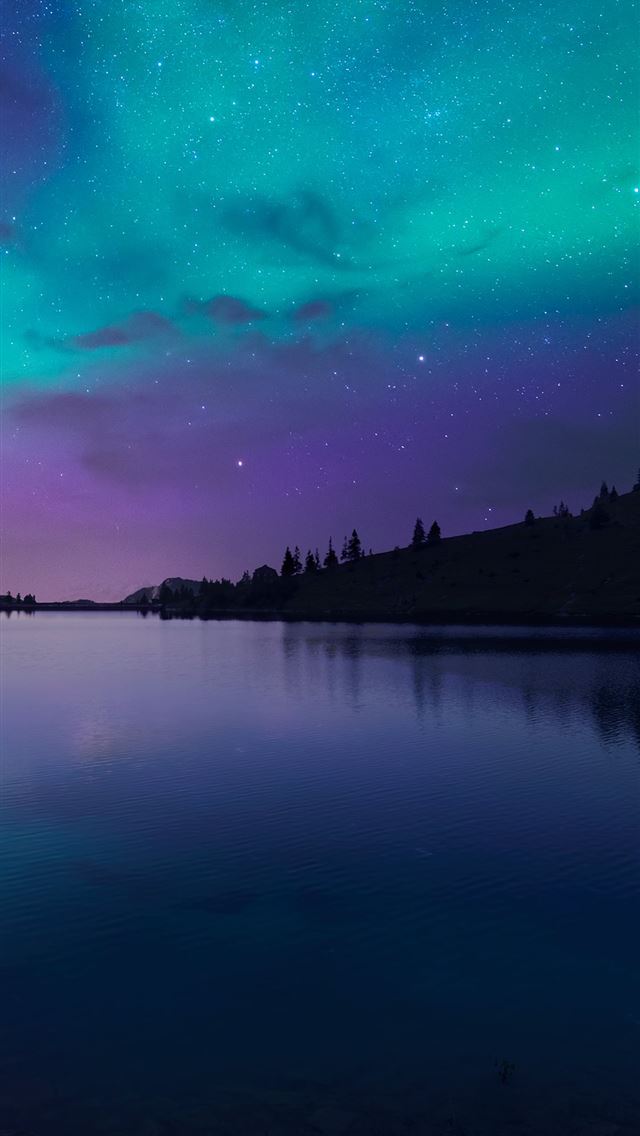 1125x2436 Night Fall At Lake Aurora Plus Nature teahub io - 1080x1920 iPhone Wallpaper