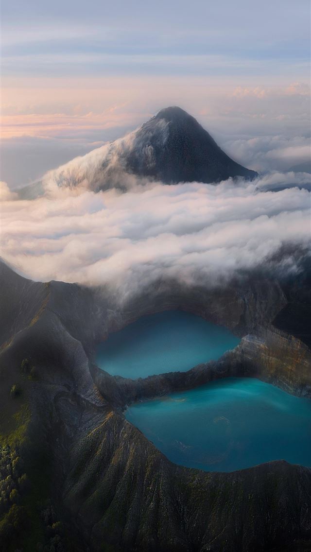 1284x2778 Volcanic Lakes Flores Indonesia 4k Samsung Galaxy ... - indonesia iPhone Wallpaper