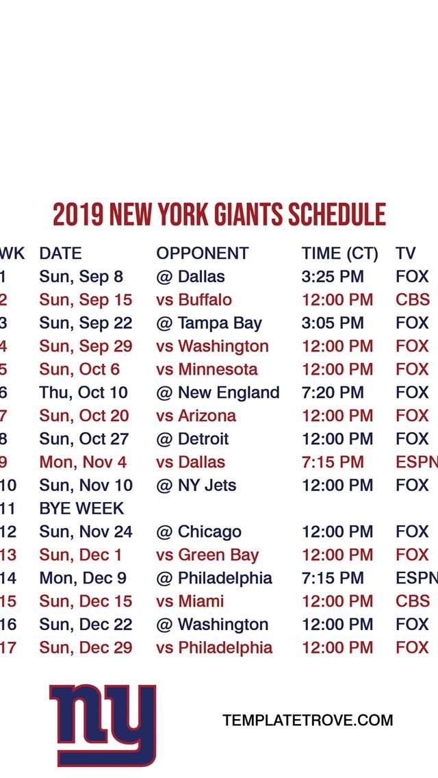 1284x2778 2019 2020 New York Giants Lock Screen Schedule for... - new york giants iPhone Wallpaper