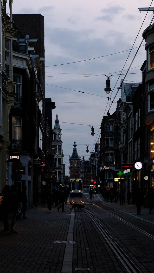 1284x2778 street amsterdam evening town capital city - amsterdam iPhone Wallpaper
