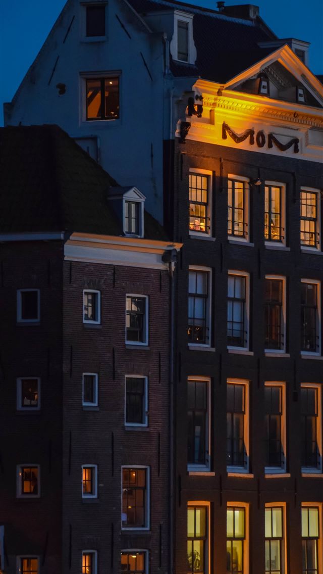 1284x2778  sunset city street cityscape night architecture r... - amsterdam iPhone Wallpaper