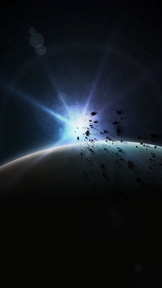 1284x2778 planet flash asteroids space dark glare hd backgro... - asteroids iPhone Wallpaper