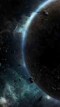 planet glow asteroids space universe samsung galax... wallpaper